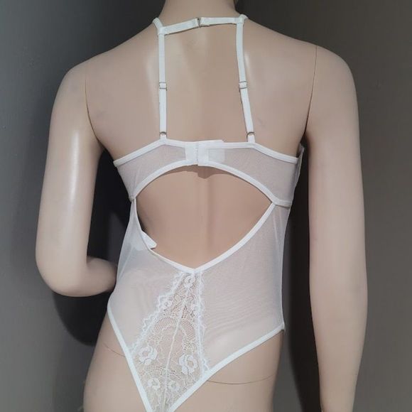 Lace Mesh Cut-out Teddy Bodysuit Lingerie - Picture 4 of 7